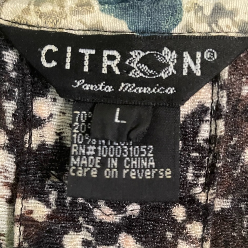 Ensemble Veste Kimono Et Top Citron - Motif Grues, Taille XL Et L - Bon état